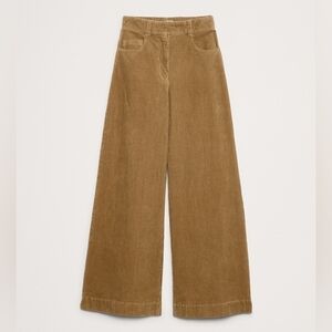 Banana Republic Wide Leg Pleated Corduroy Pant Ankle Length